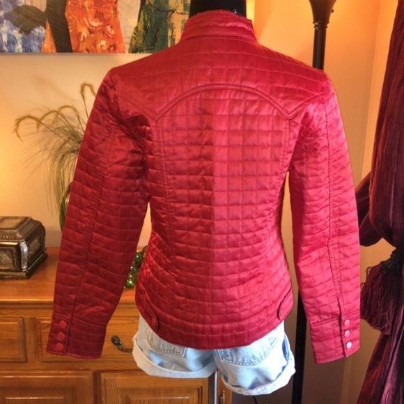 GAP retro red Quilted Snap Jacket coat - Picture 3 of 8